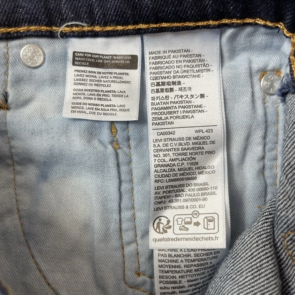 Levis Jeans Mens 28x30 Blue 514 Straight Stretch Dark Wash Denim Work Grunge